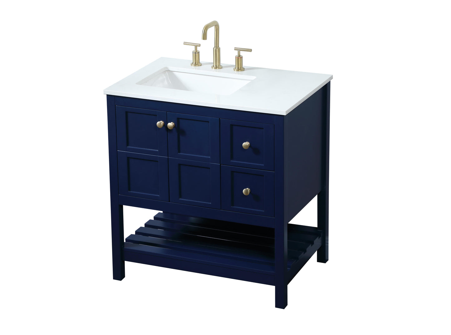 32 inch Single Bathroom Vanity in Blue - BC1703234BL