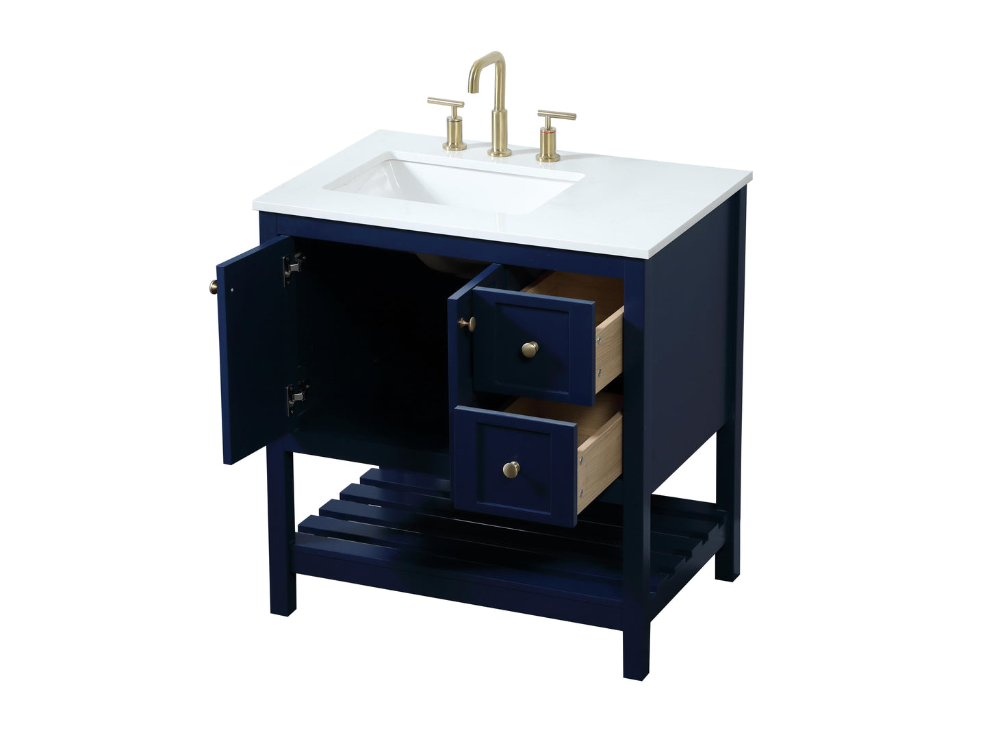 32 inch Single Bathroom Vanity in Blue - BC1703234BL