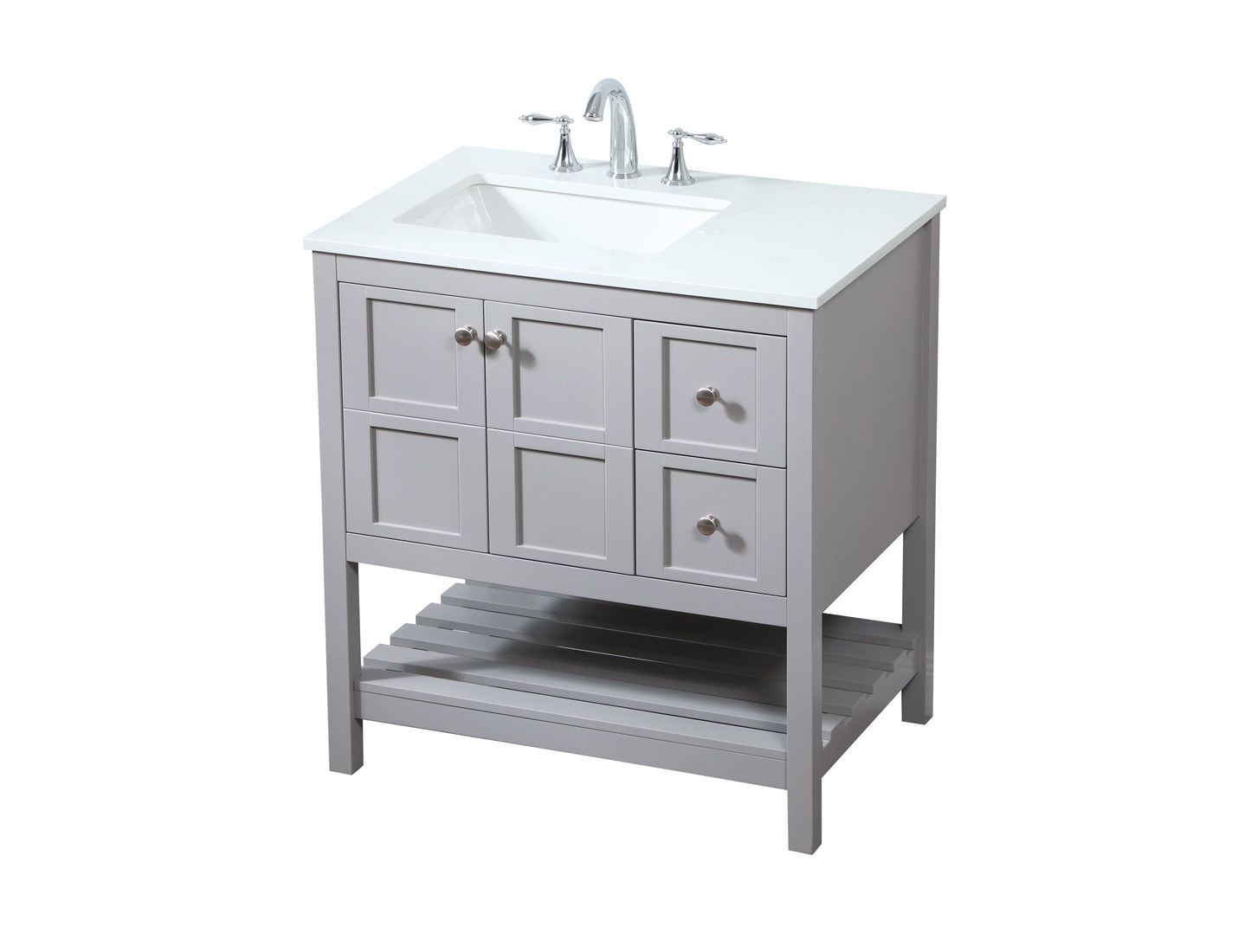 32 inch Single Bathroom Vanity in Grey - BC1703234GR