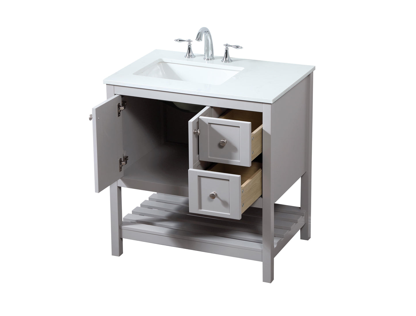 32 inch Single Bathroom Vanity in Grey - BC1703234GR