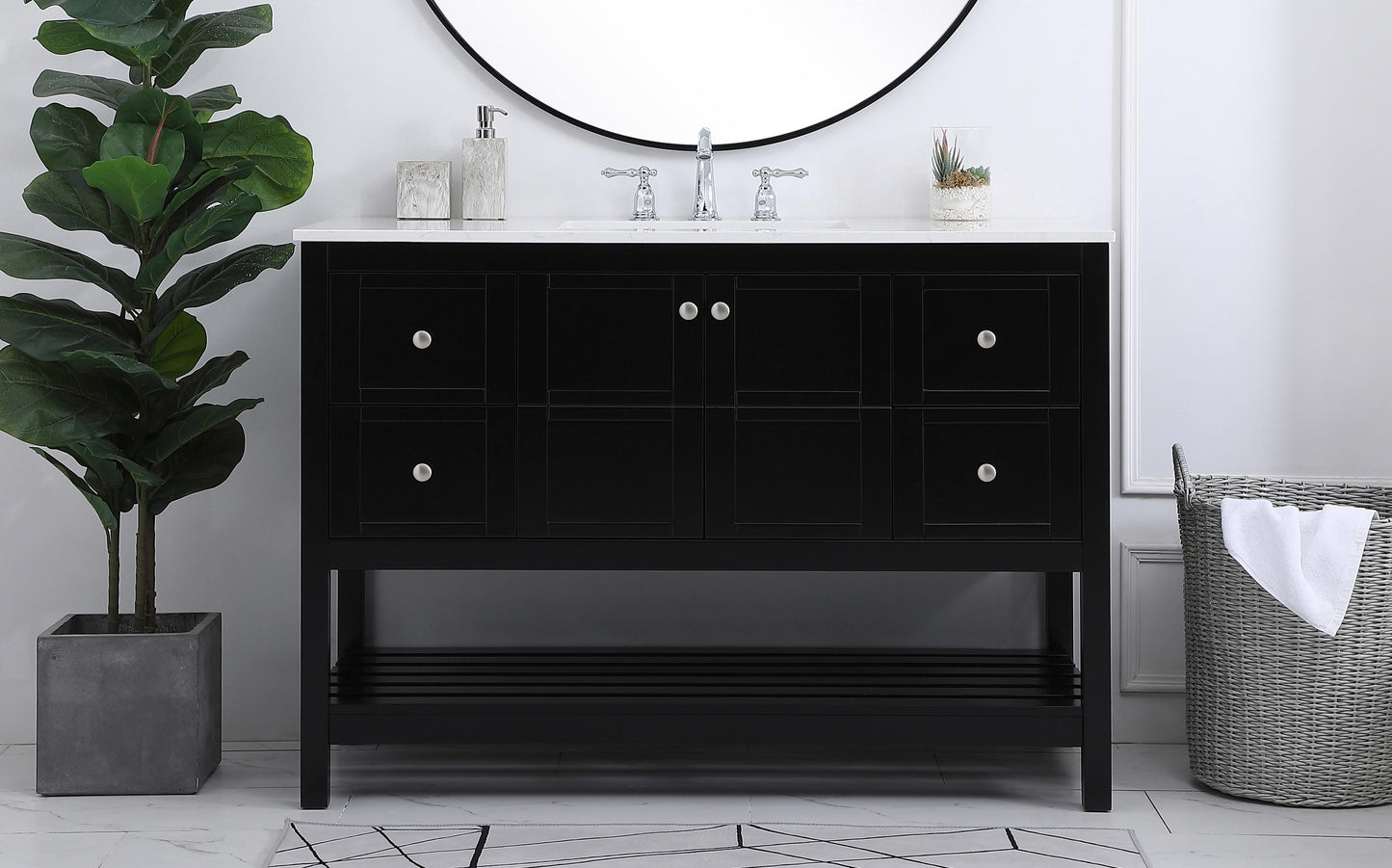 48 inch Single Bathroom Vanity in Black - BC1704834BK