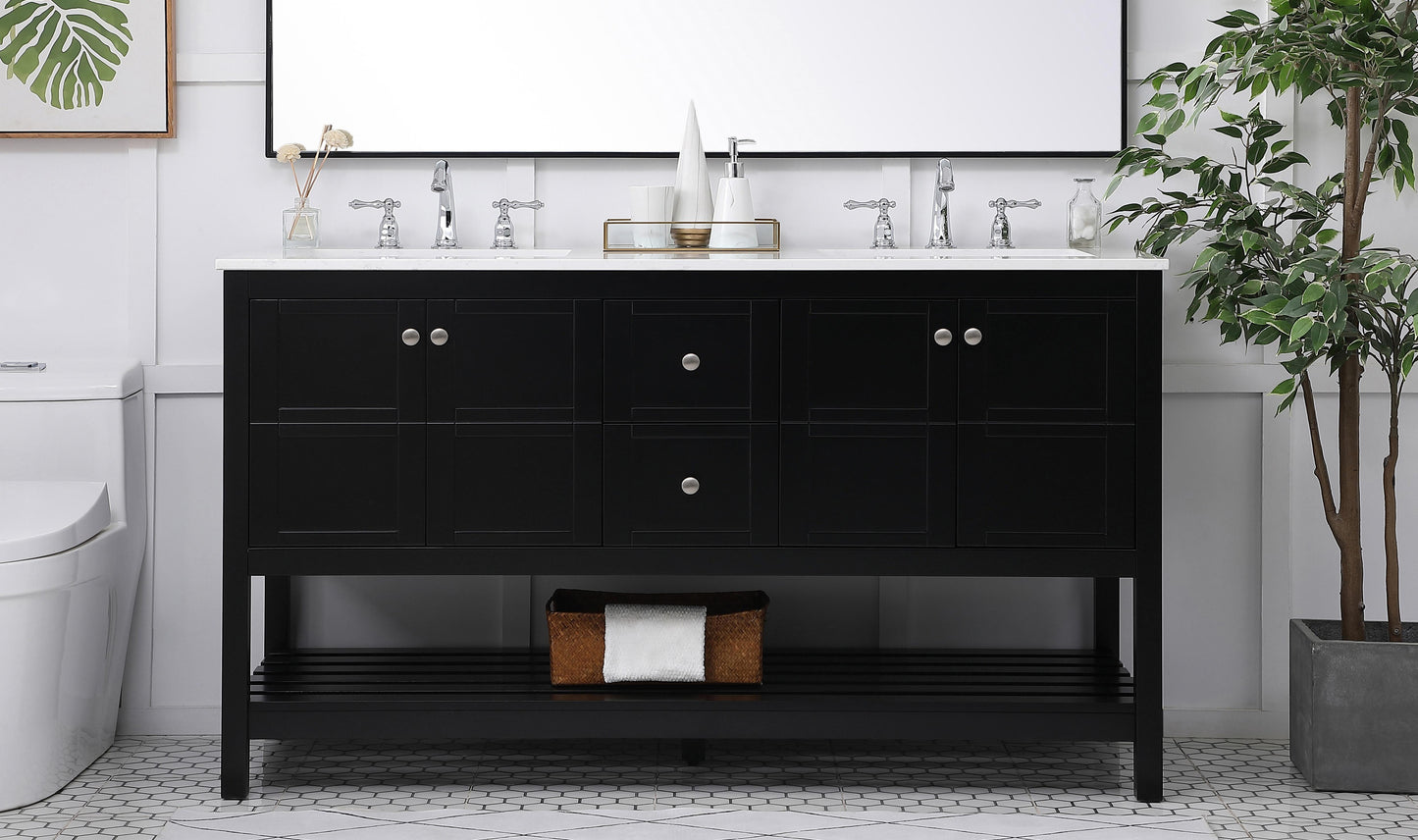 60 inch Single Bathroom Vanity in Black - BC170D6034BK