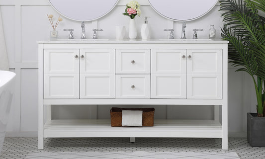 60 inch Single Bathroom Vanity in White - BC170D6034WH