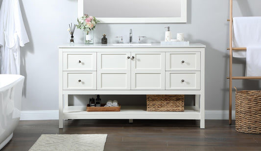 60 inch Single Bathroom Vanity in White - BC1706034WH