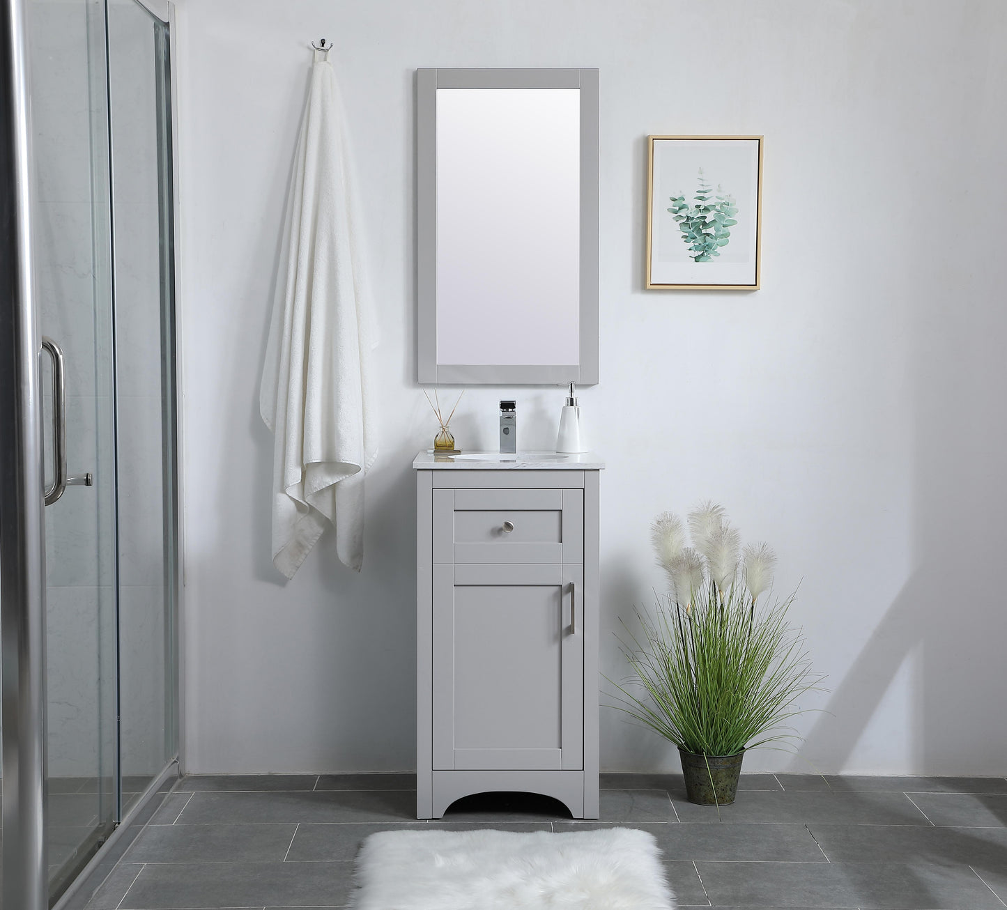 18 inch Single Bathroom Vanity in Grey - BC1801834GR