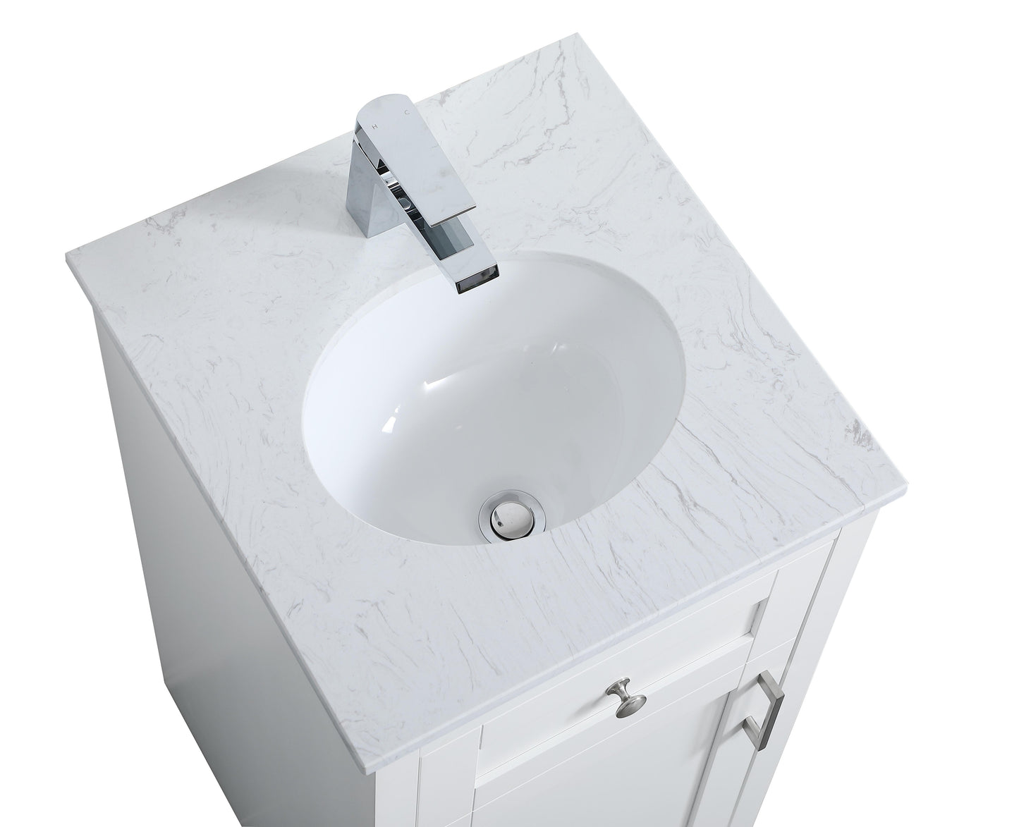 18 inch Single Bathroom Vanity in White - BC1801834WH