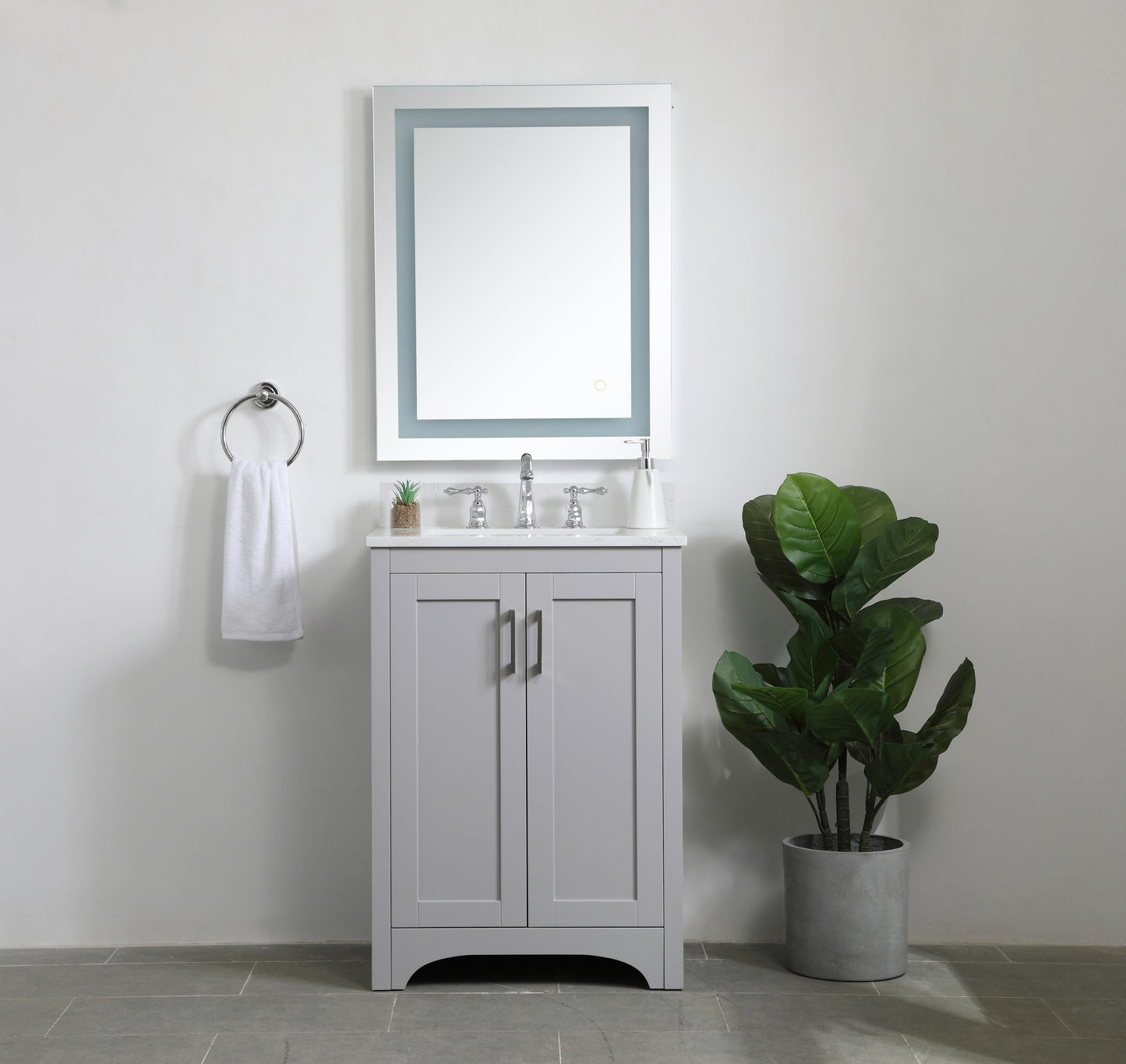 24 inch Single Bathroom Vanity in Grey - BC1802434GR