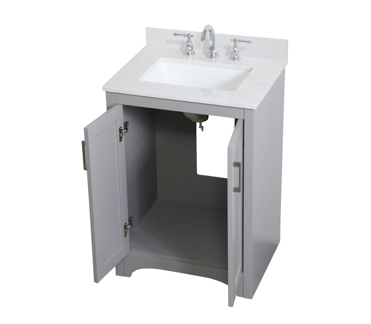 24 inch Single Bathroom Vanity in Grey - BC1802434GR