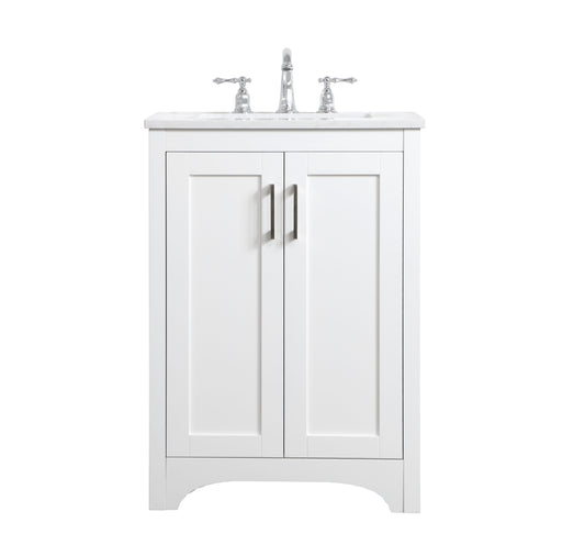 24 inch Single Bathroom Vanity in White - BC1802434WH