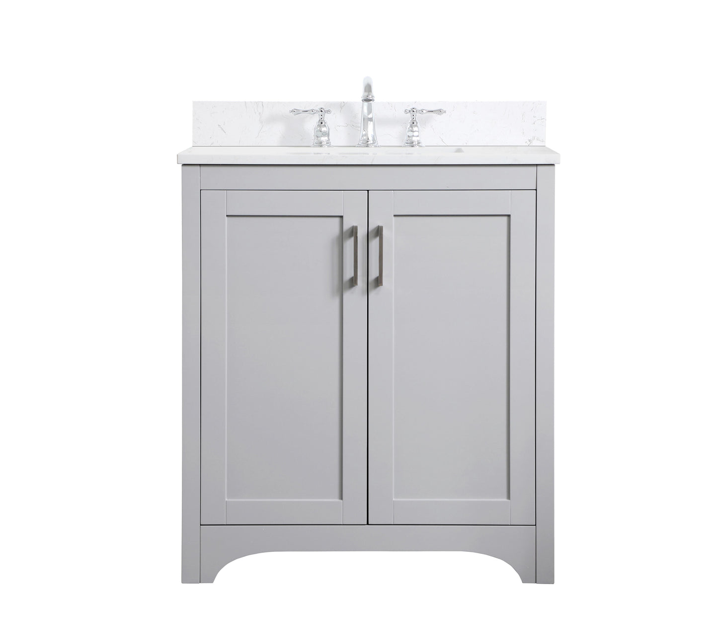 30 inch Single Bathroom Vanity in Grey with Backsplash - BC1803034GR-BS