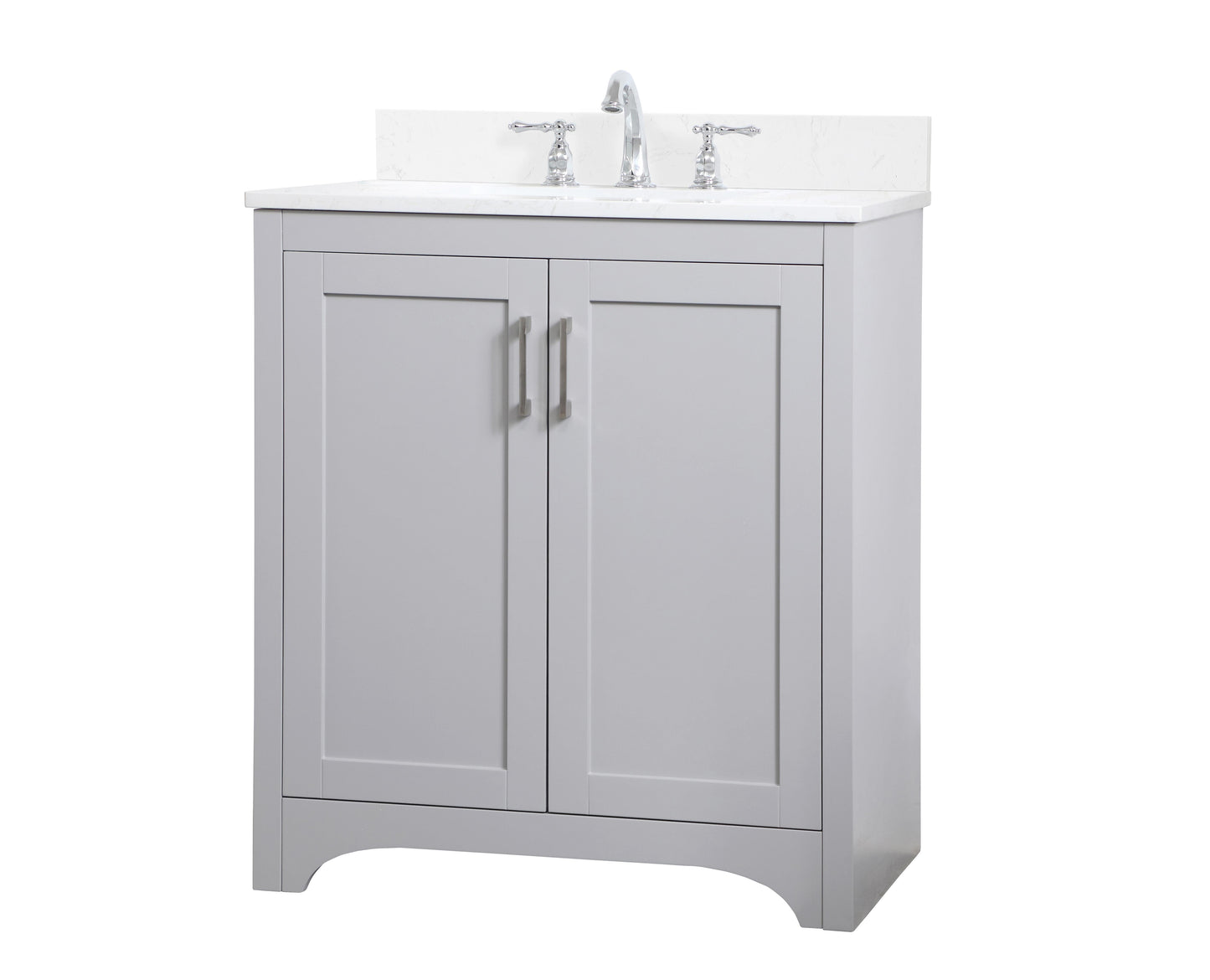 30 inch Single Bathroom Vanity in Grey with Backsplash - BC1803034GR-BS