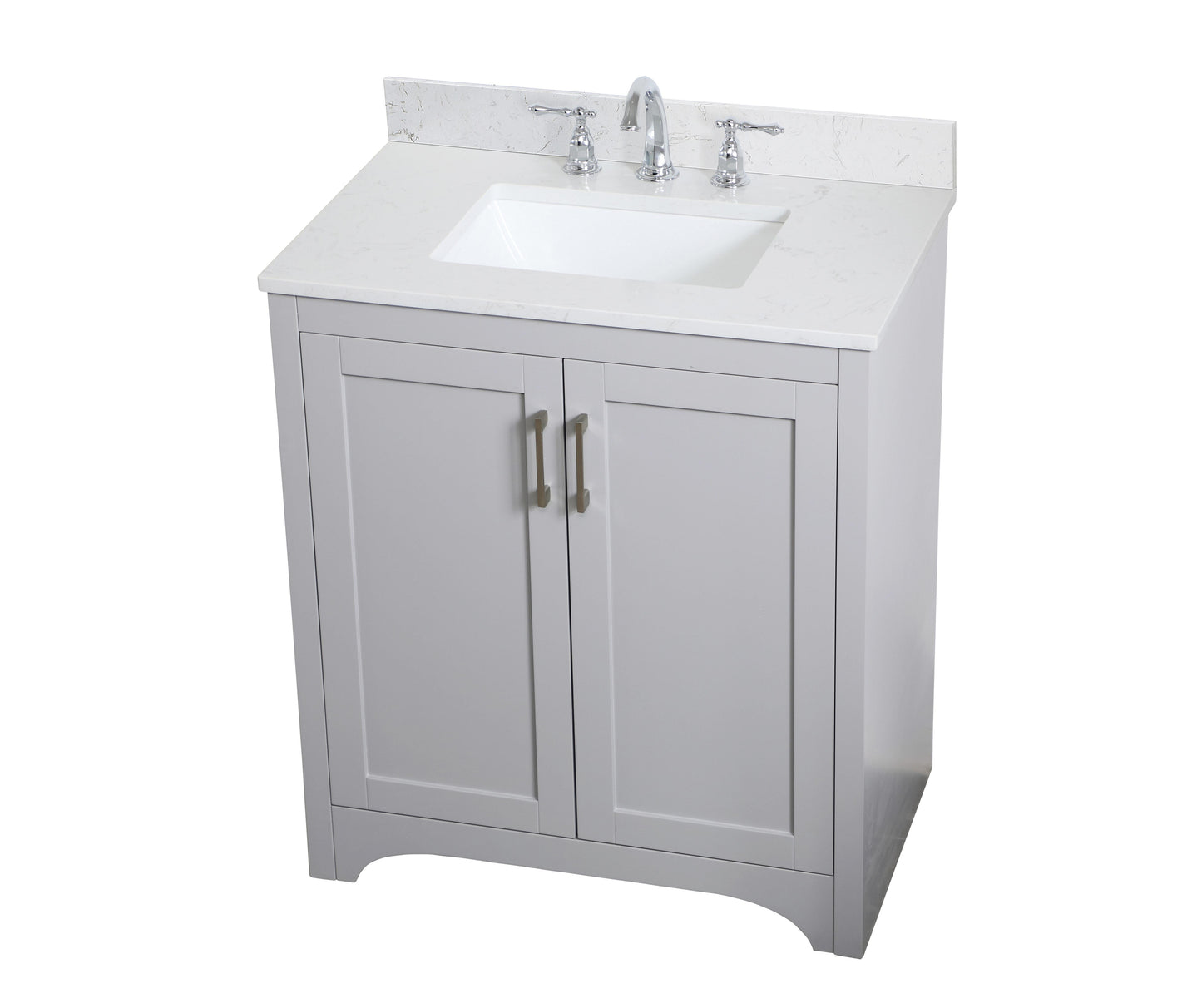 30 inch Single Bathroom Vanity in Grey with Backsplash - BC1803034GR-BS