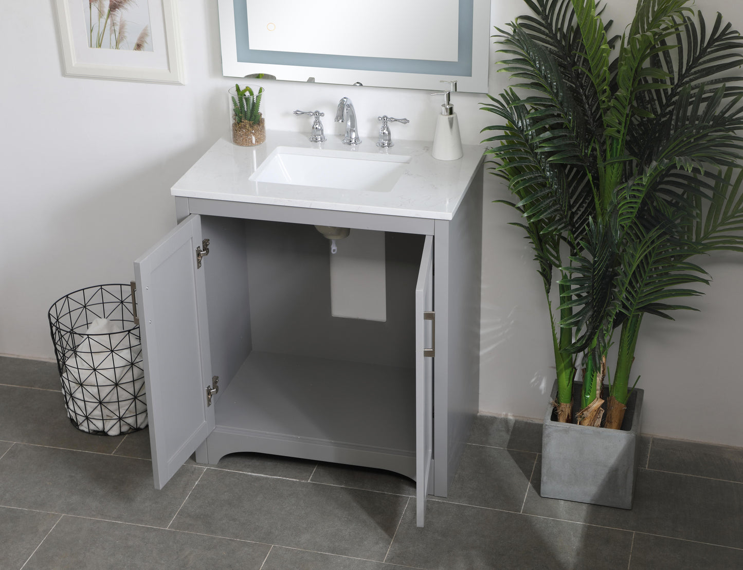 30 inch Single Bathroom Vanity in Grey - BC1803034GR