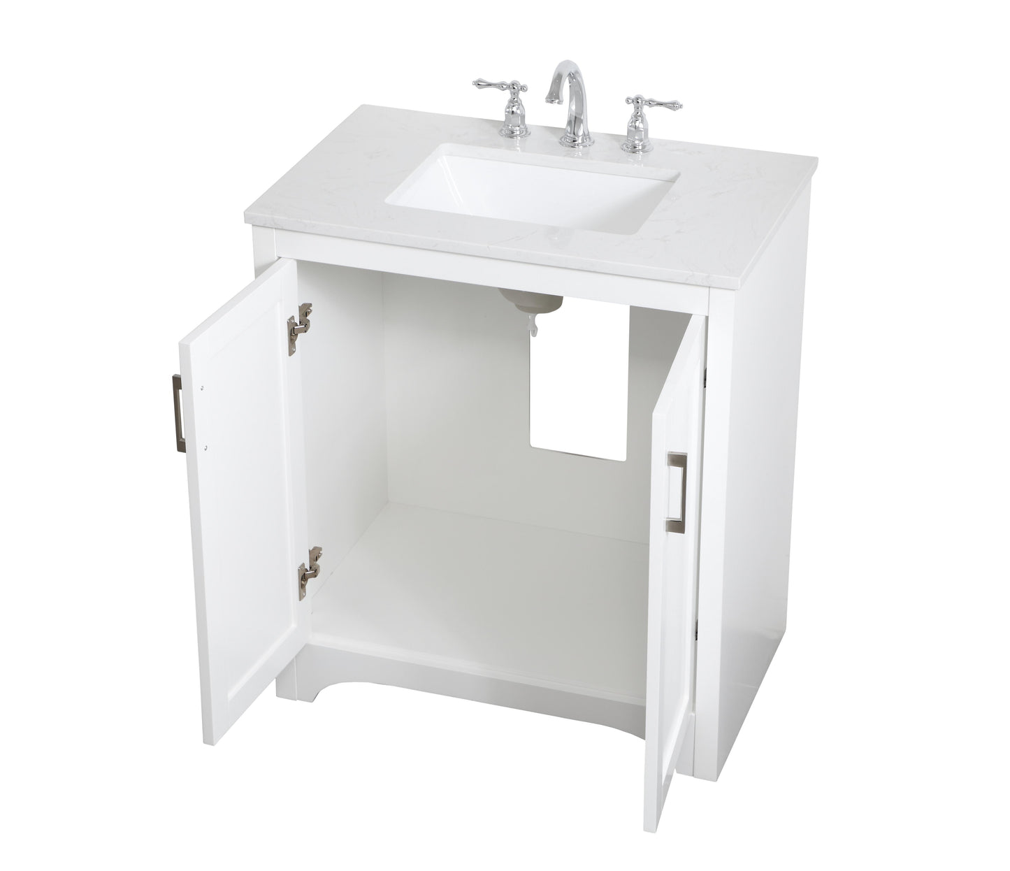 30 inch Single Bathroom Vanity in White - BC1803034WH