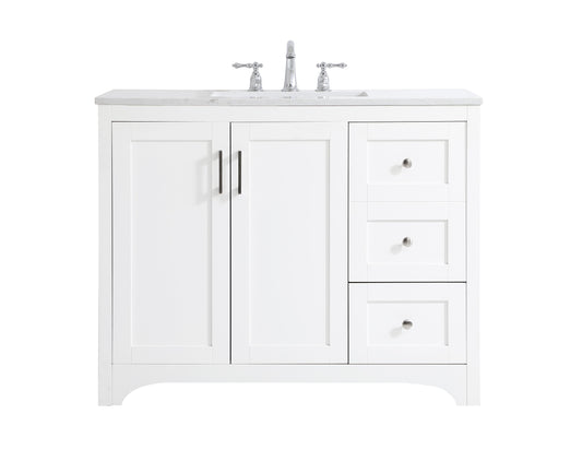 42 inch Single Bathroom Vanity in White - BC1804234WH