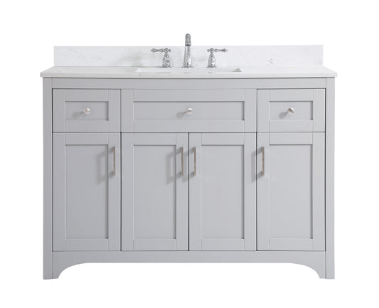 48 inch Single Bathroom Vanity in Grey with Backsplash - BC1804834GR-BS