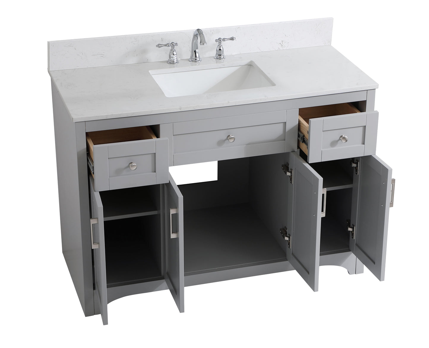 48 inch Single Bathroom Vanity in Grey with Backsplash - BC1804834GR-BS