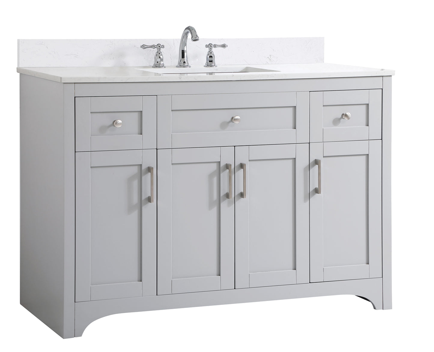 48 inch Single Bathroom Vanity in Grey with Backsplash - BC1804834GR-BS