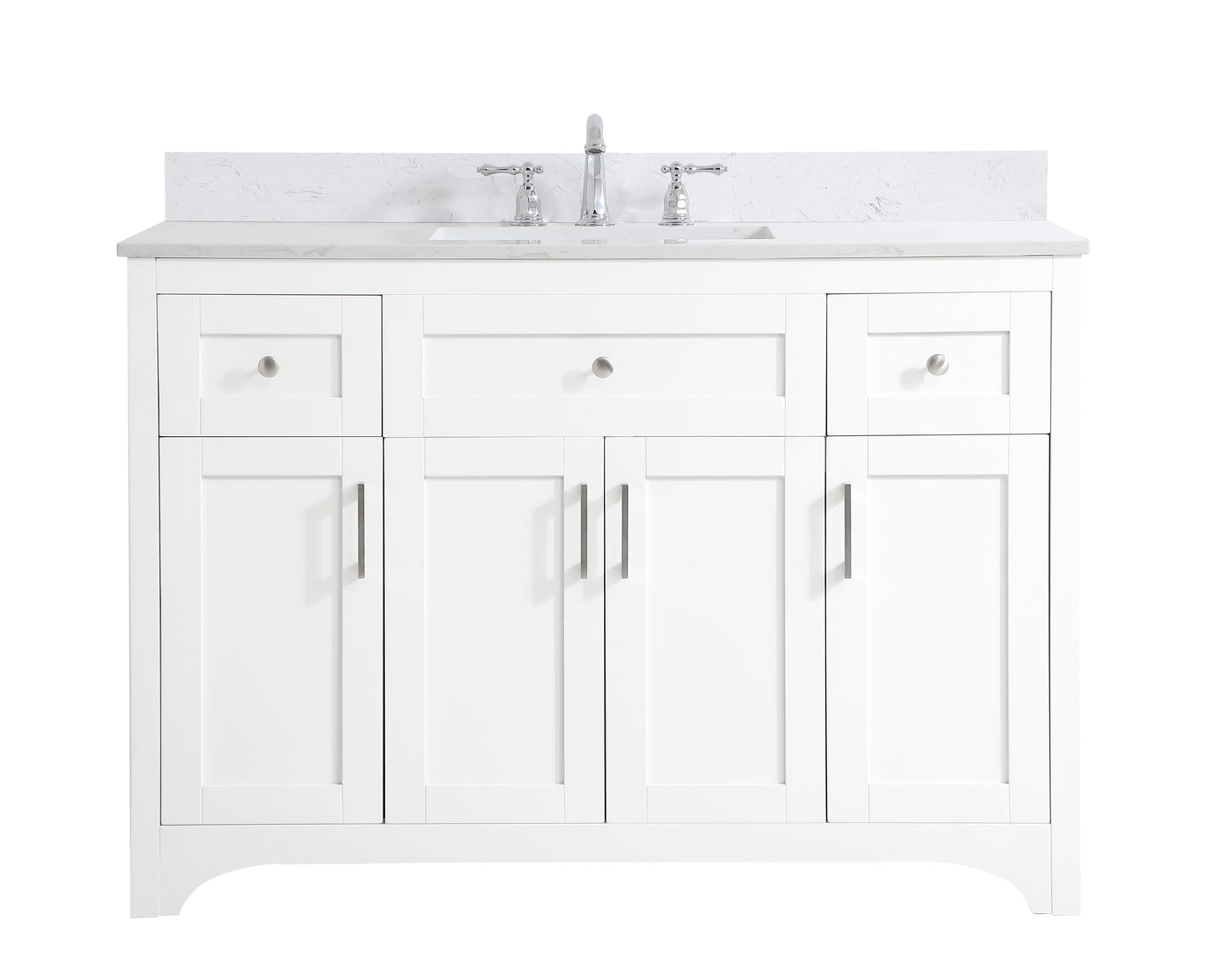 48 inch Single Bathroom Vanity in White with Backsplash - BC1804834WH-BS