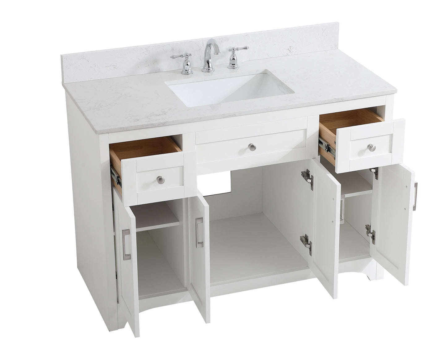 48 inch Single Bathroom Vanity in White with Backsplash - BC1804834WH-BS