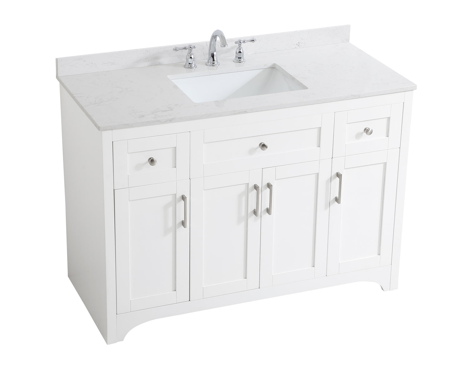 48 inch Single Bathroom Vanity in White with Backsplash - BC1804834WH-BS