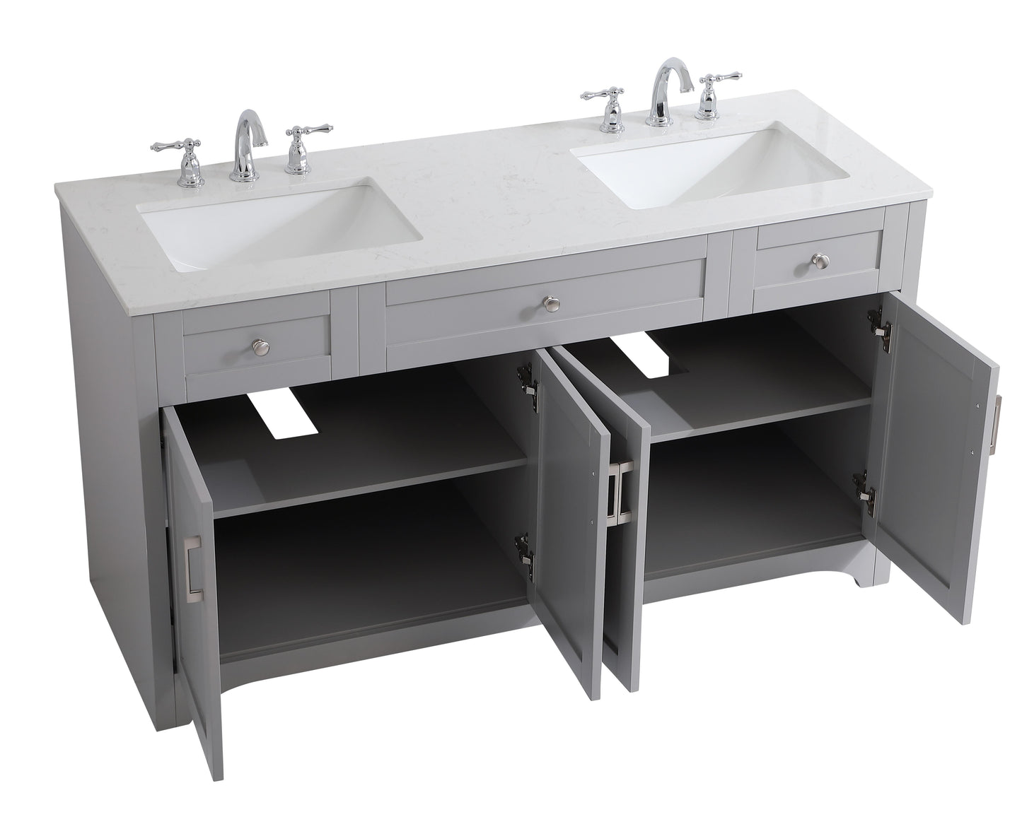 60 inch Double Bathroom Vanity in Grey - BC180D6034GR