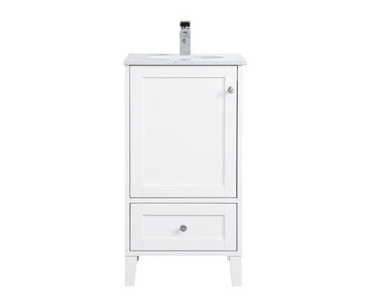 18 inch Single Bathroom Vanity in White - BC1901834WH