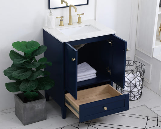 24 inch Single Bathroom Vanity in Blue - BC1902434BL