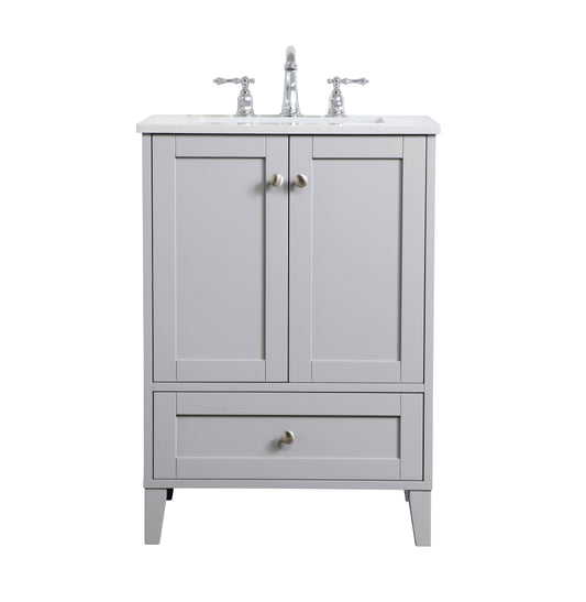 24 inch Single Bathroom Vanity in Grey - BC1902434GR