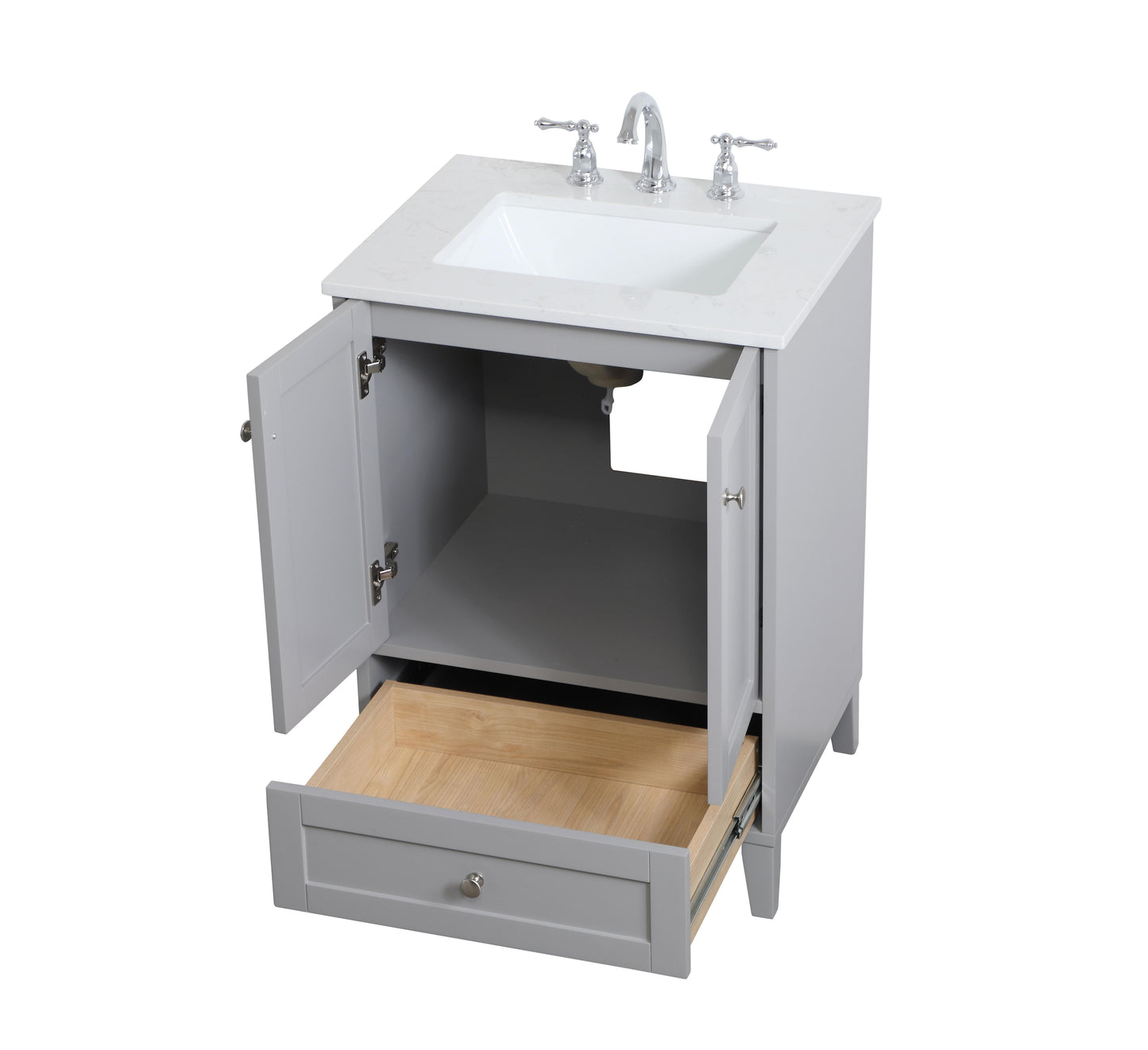 24 inch Single Bathroom Vanity in Grey - BC1902434GR