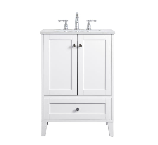 24 inch Single Bathroom Vanity in White - BC1902434WH