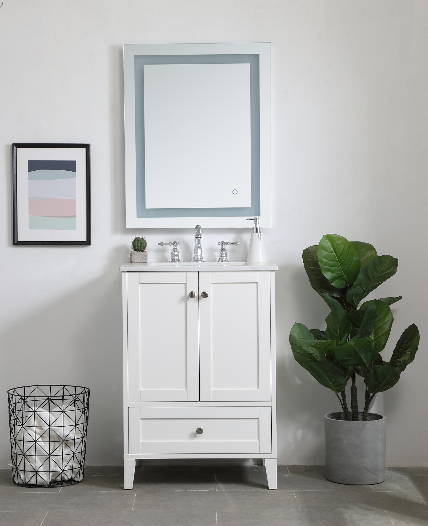 24 inch Single Bathroom Vanity in White - BC1902434WH