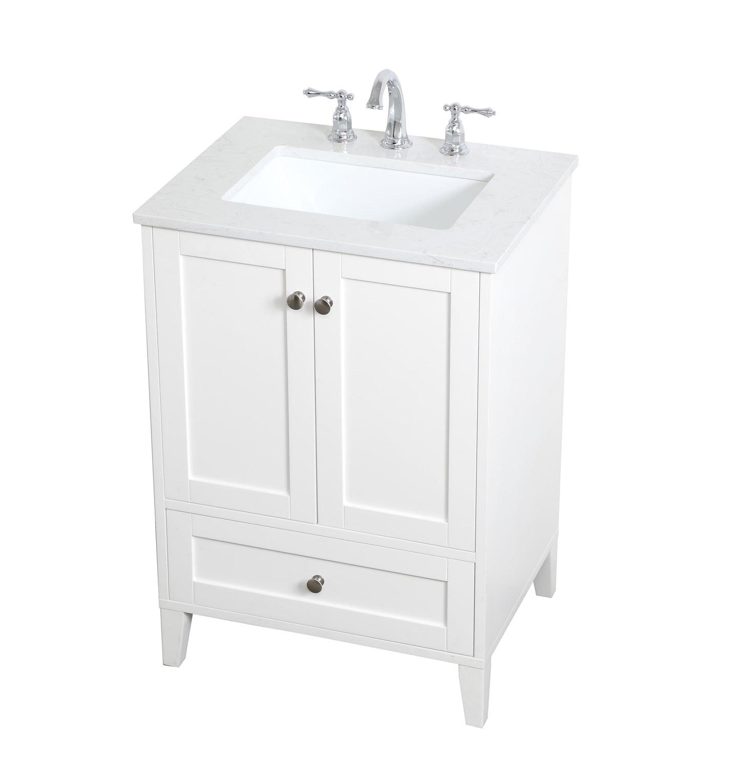 24 inch Single Bathroom Vanity in White - BC1902434WH