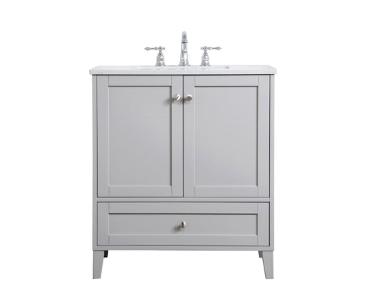 30 inch Single Bathroom Vanity in Grey - BC1903034GR