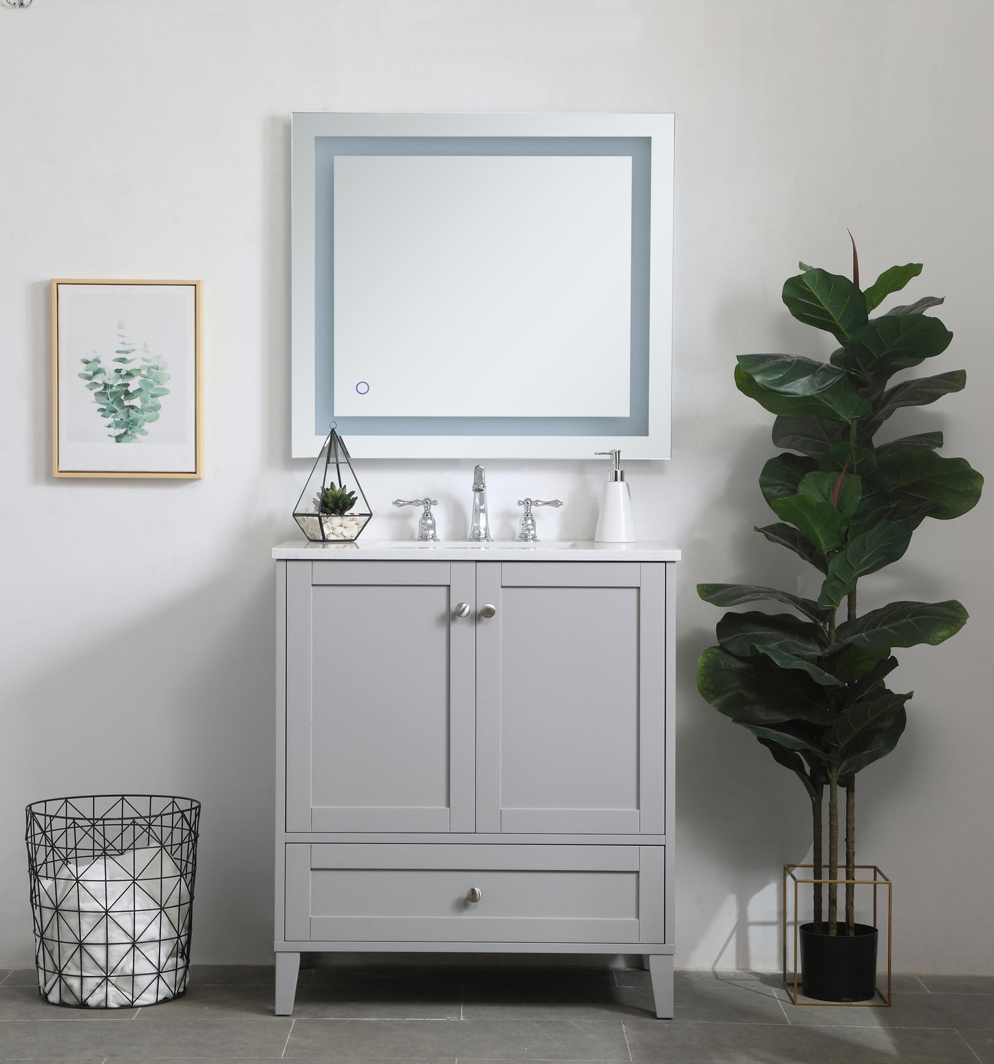 30 inch Single Bathroom Vanity in Grey - BC1903034GR