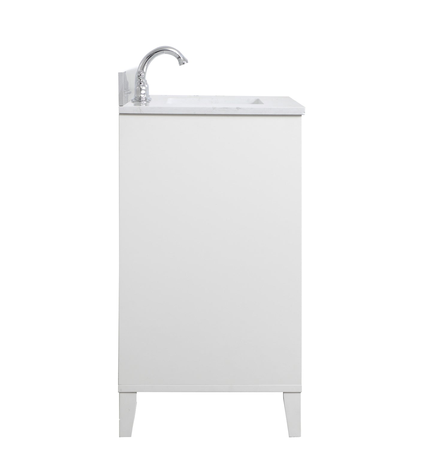 30 inch Single Bathroom Vanity in White with Backsplash - BC1903034WH-BS