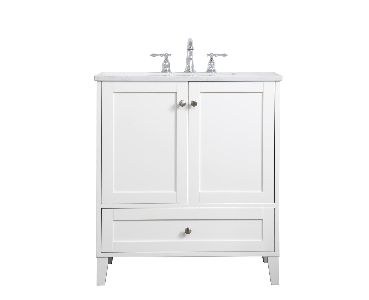 30 inch Single Bathroom Vanity in White - BC1903034WH