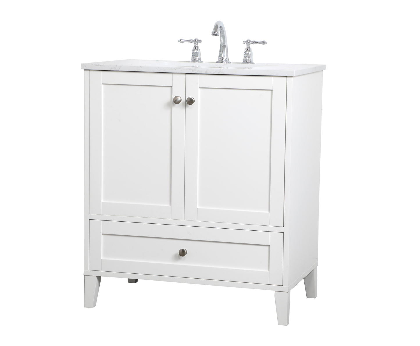 30 inch Single Bathroom Vanity in White - BC1903034WH