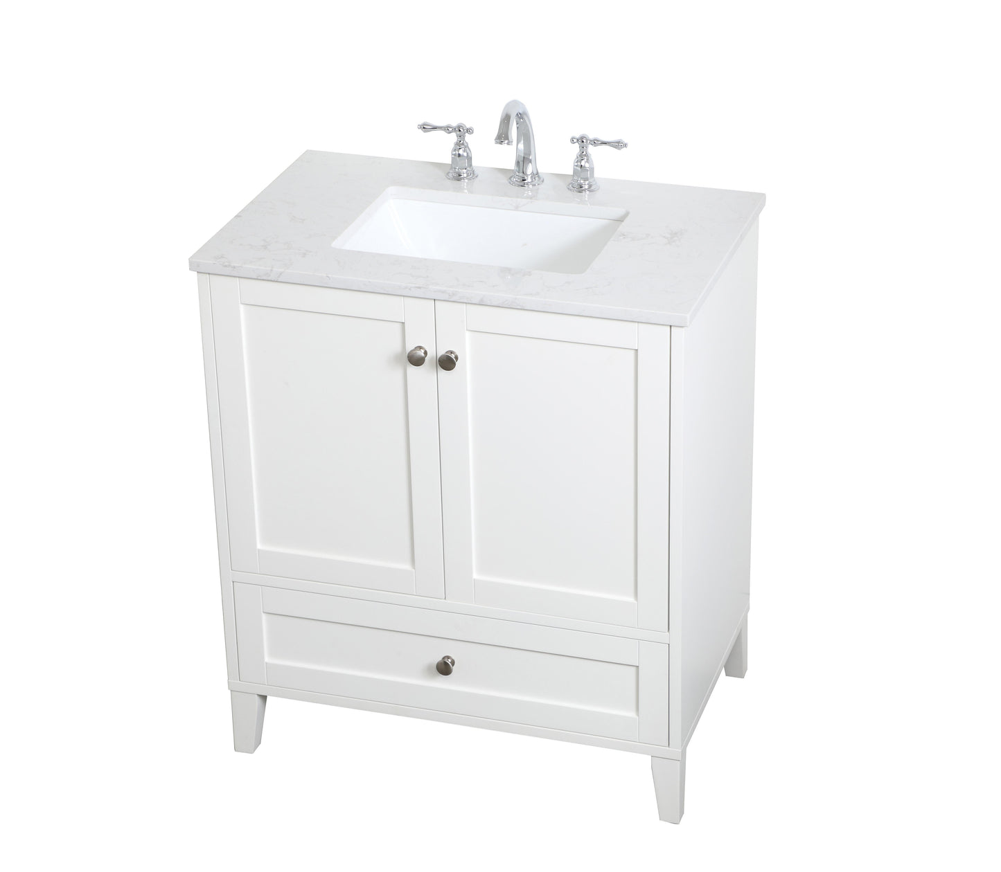 30 inch Single Bathroom Vanity in White - BC1903034WH