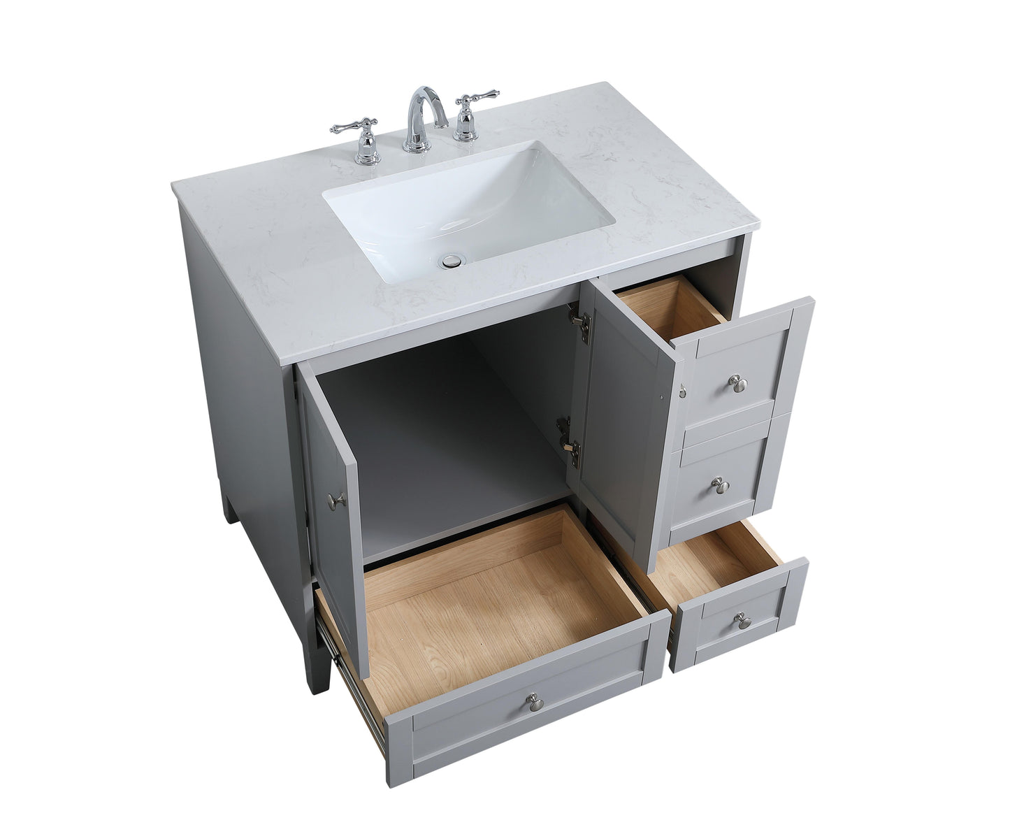 36 inch Single Bathroom Vanity in Grey - BC1903634GR