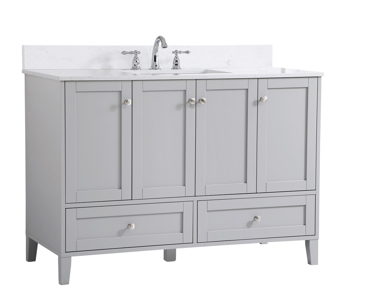 48 inch Single Bathroom Vanity in Grey with Backsplash - BC1904834GR-BS