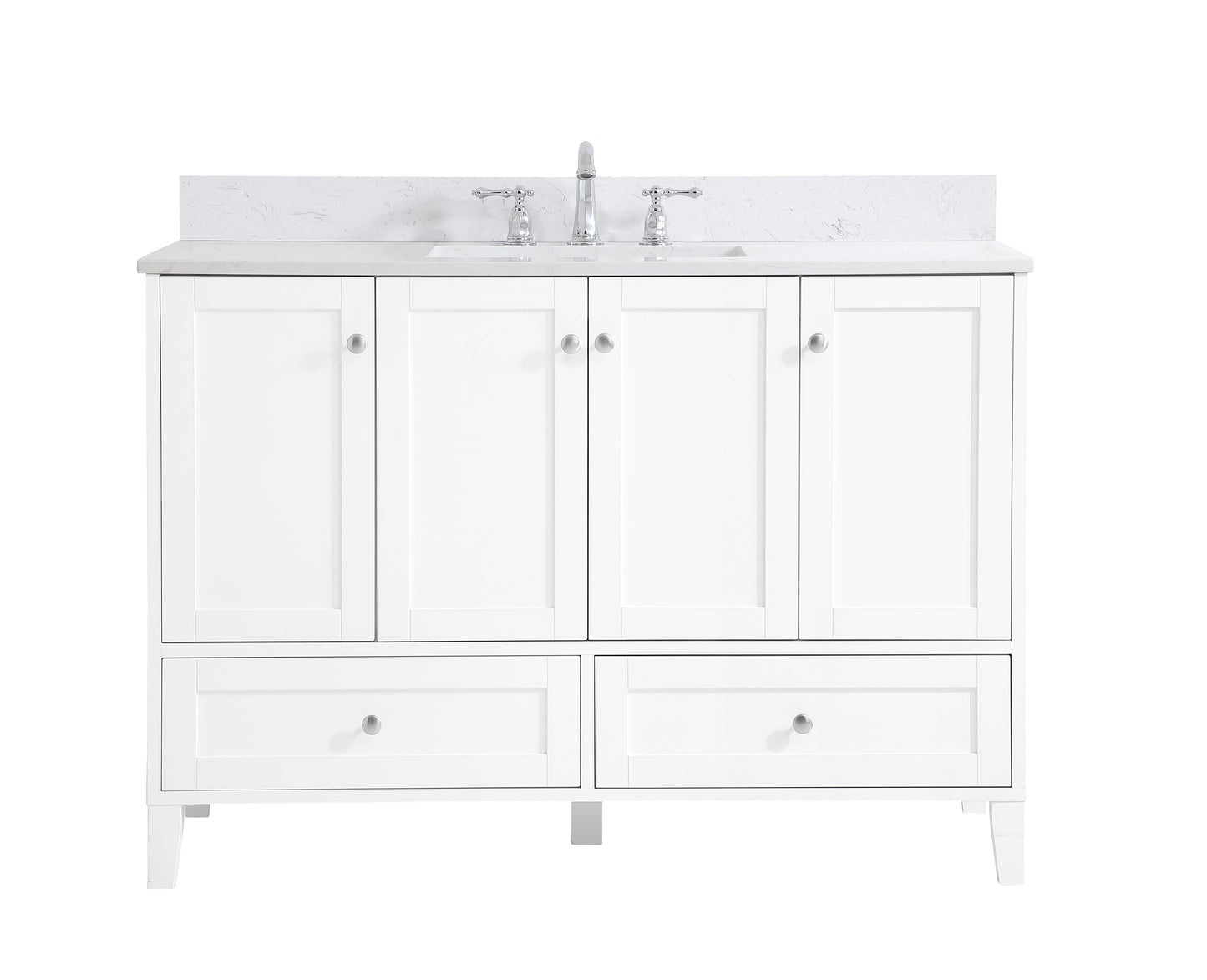 48 inch Single Bathroom Vanity in White with Backsplash - BC1904834WH-BS