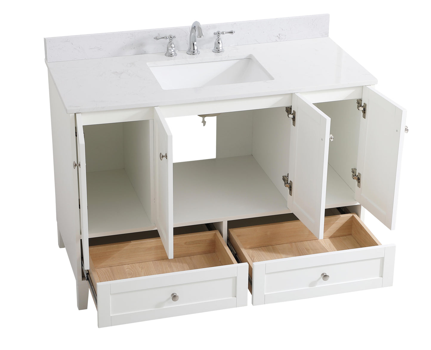 48 inch Single Bathroom Vanity in White with Backsplash - BC1904834WH-BS