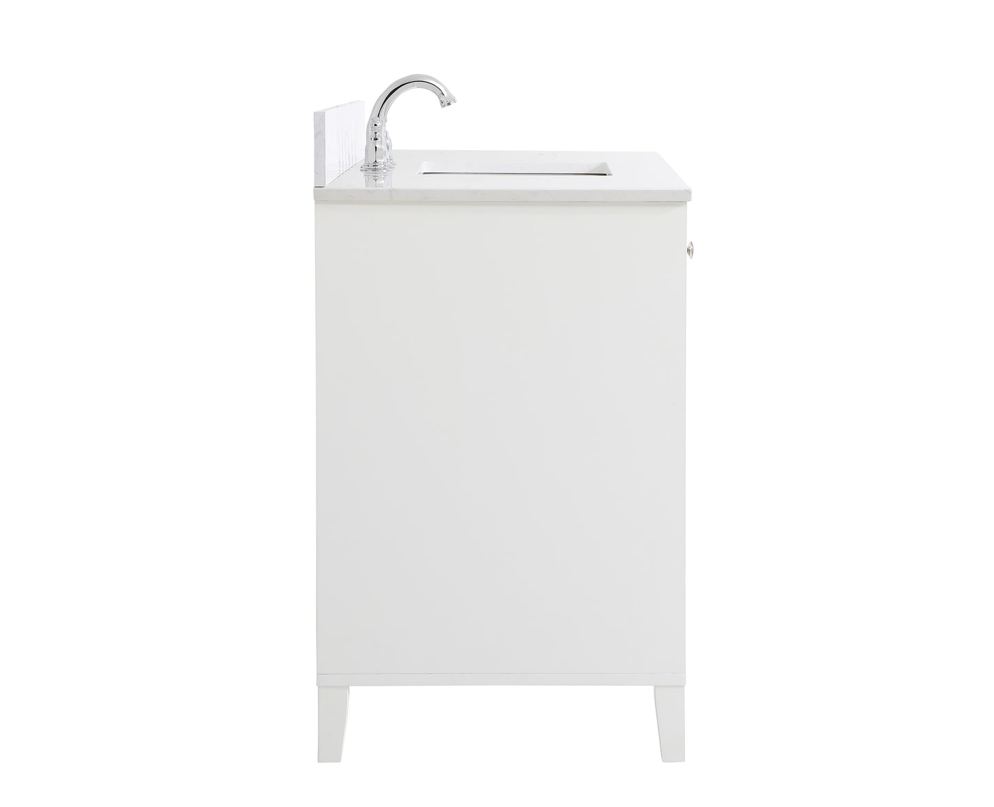 48 inch Single Bathroom Vanity in White with Backsplash - BC1904834WH-BS