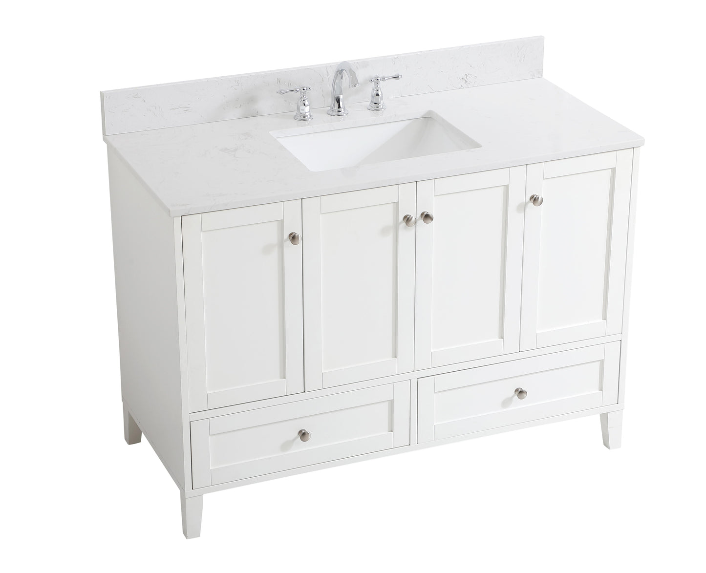 48 inch Single Bathroom Vanity in White with Backsplash - BC1904834WH-BS