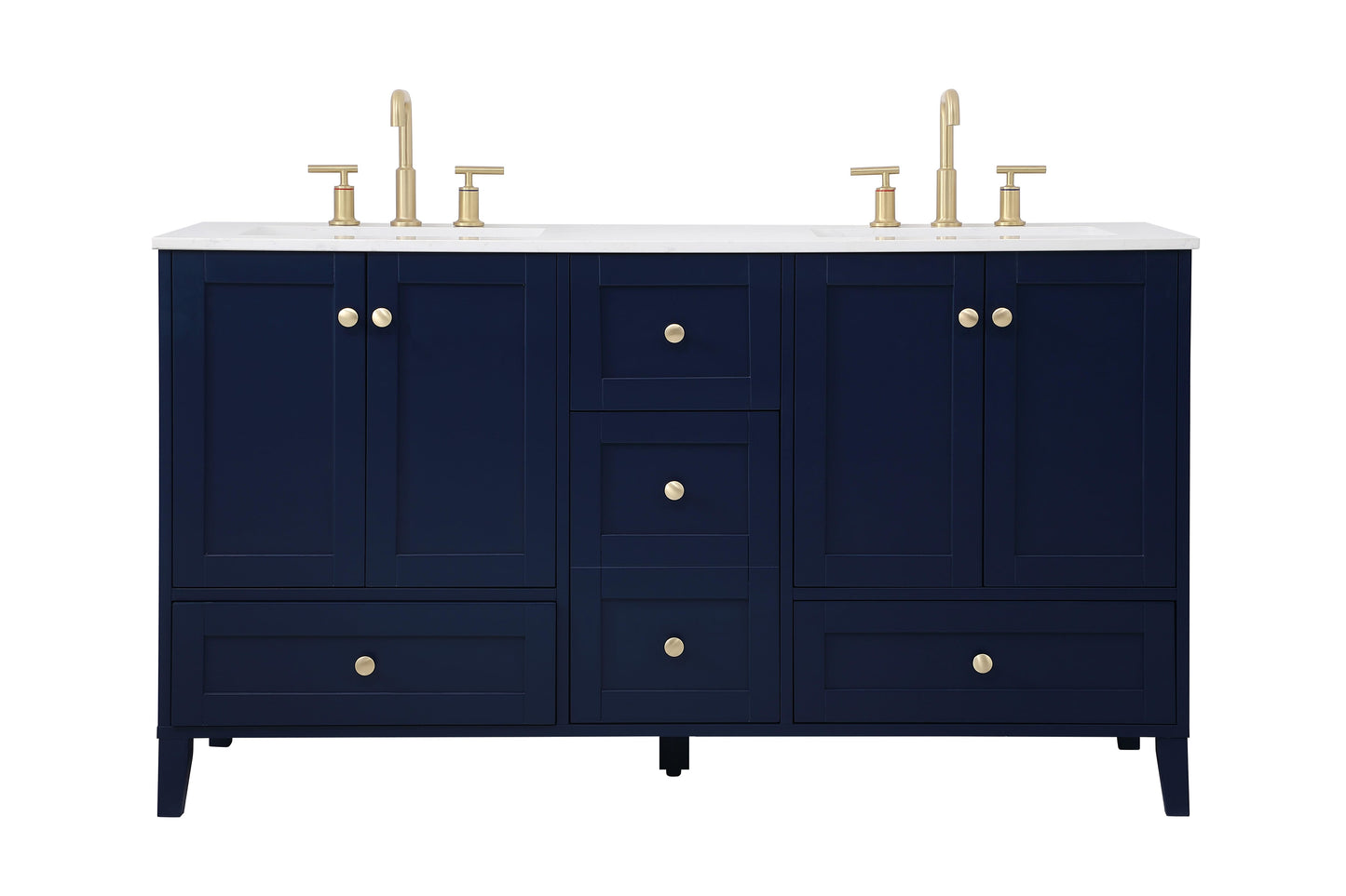 60 inch Double Bathroom Vanity in Blue - BC190D6034BL