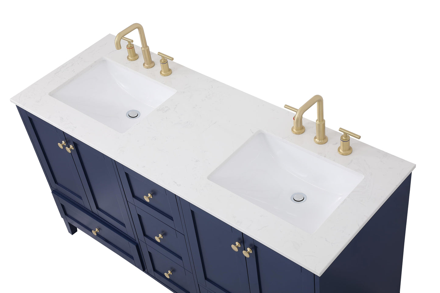 60 inch Double Bathroom Vanity in Blue - BC190D6034BL