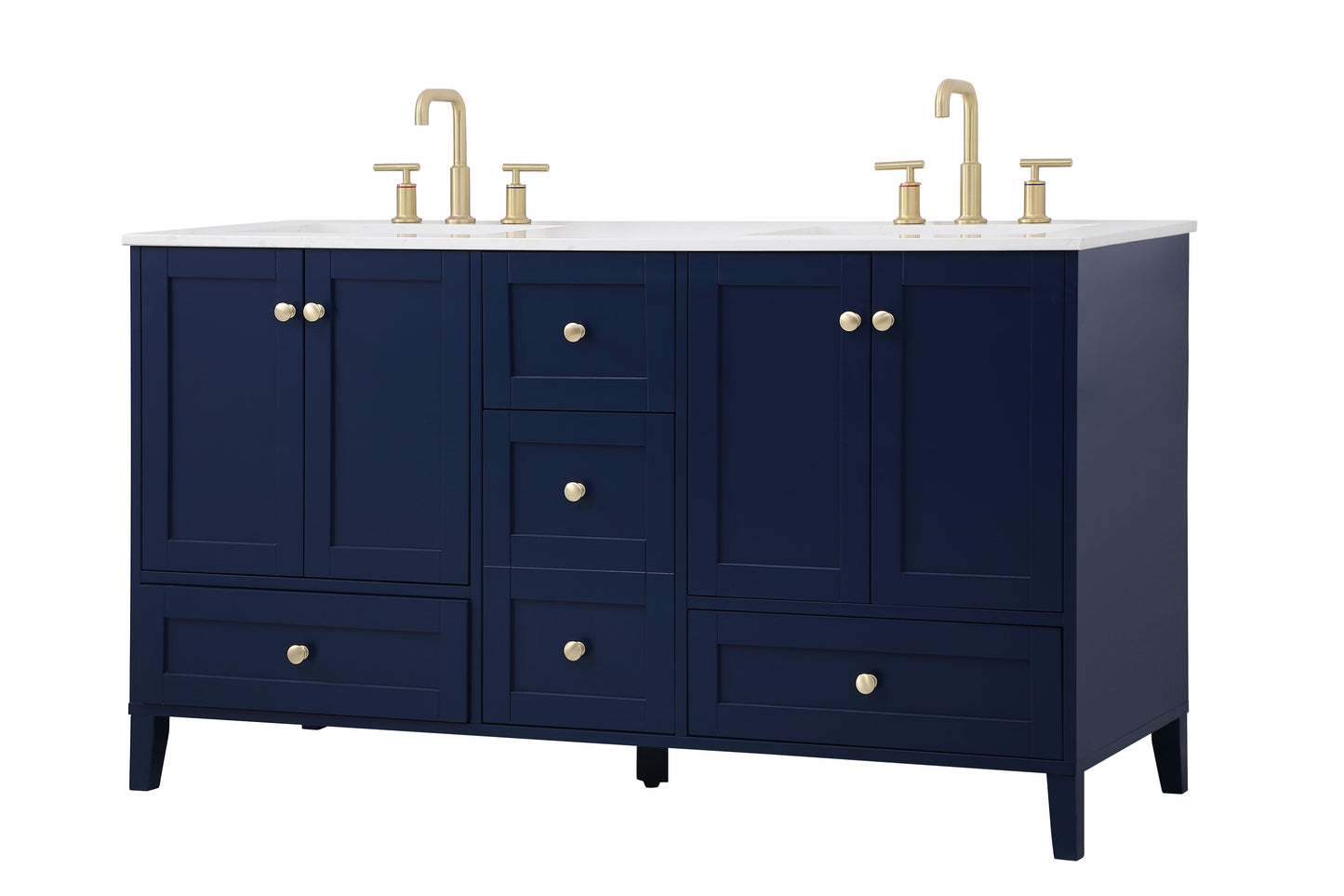 60 inch Double Bathroom Vanity in Blue - BC190D6034BL