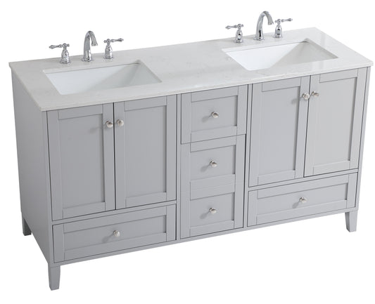 60 inch Double Bathroom Vanity in Grey - BC190D6034GR