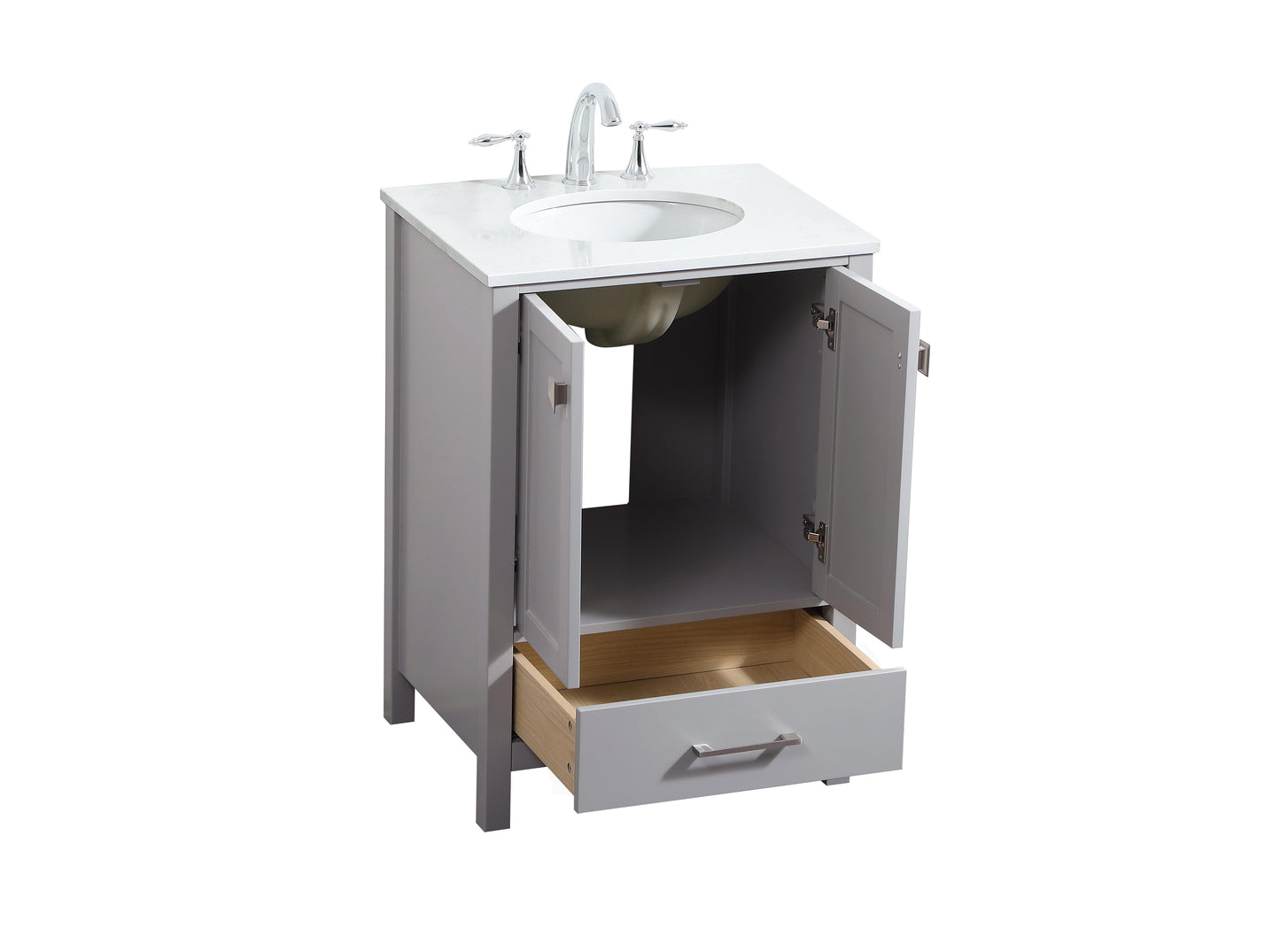 24 inch Single Bathroom Vanity in Grey - BC2002434GR